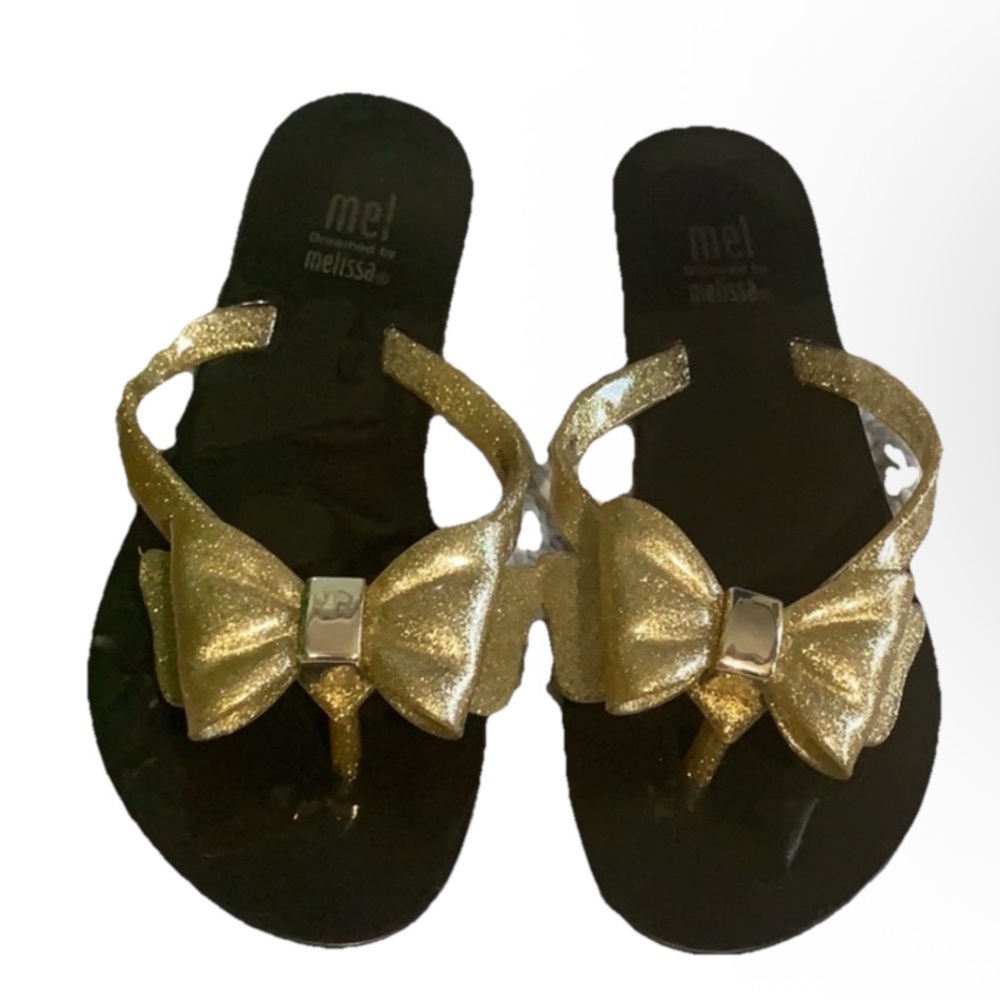 Mini Melissa Harmonic Sweet Bow Sandals Black Gold